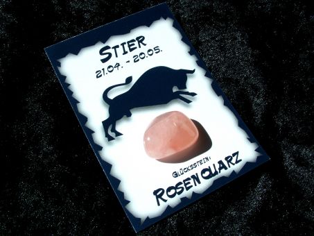 Glücksstein - Stier - Rosenquarz 