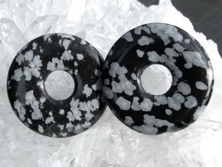 Obsidian (Schneeflocken) Donut 3 cm 