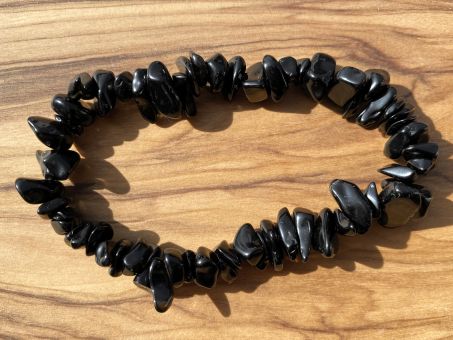 Obsidian schwarz Mini Trommelstein Armband 
