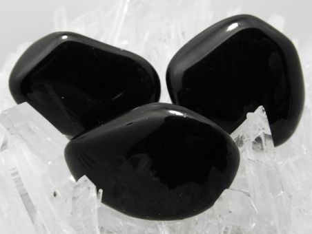Obsidian schwarz Trommelstein 